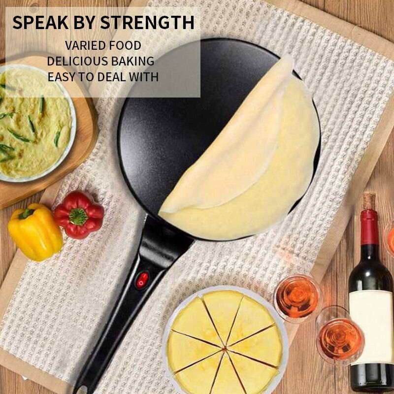 Elektrisk crepe maker pizza pannkaksmaskin non-stick grillpanna bakpanna kakmaskin hushålls köksredskap 220v