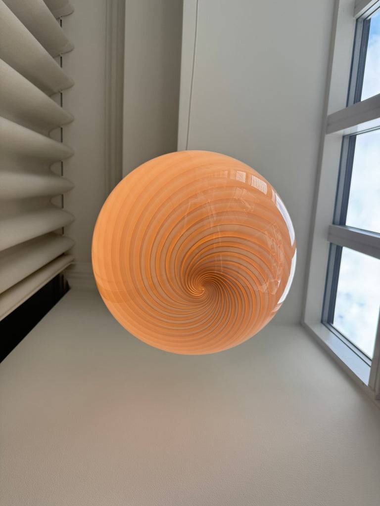 Rosa Murano swirl pendel, 40 cm