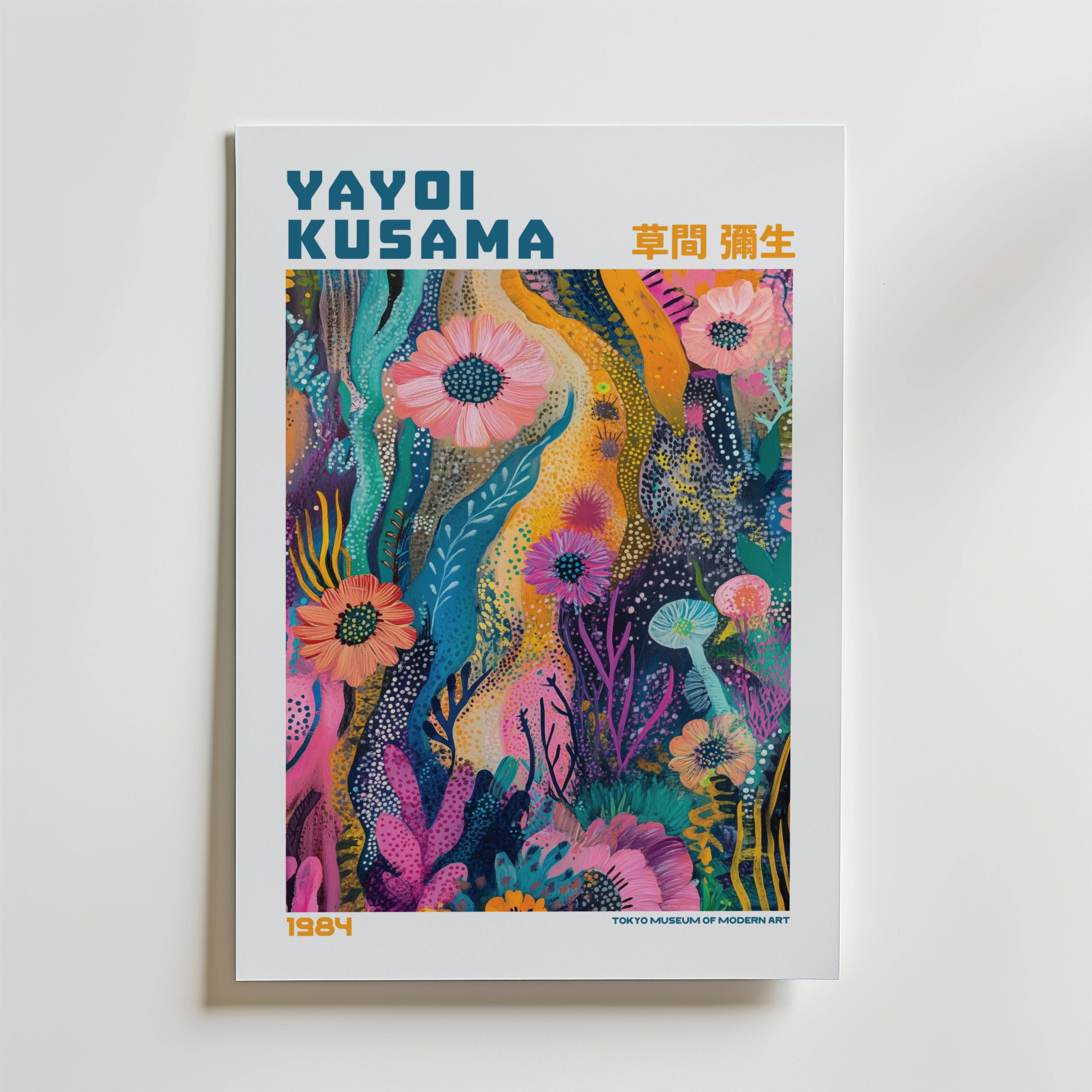 Yayoi Kusama Lush Floral Current Poster - Fine Art Poster 13x18 cm