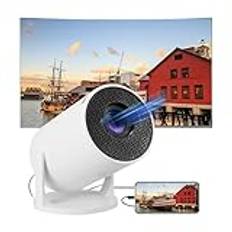 Miniprojektor med Wi-Fi och Bluetooth, 1080P Full HD 4K Bärbar Videoprojektor med Fjärrkontroll, 180-tums Smart Projektor med Android 12.0, för Utomhus/hemmabio/möte