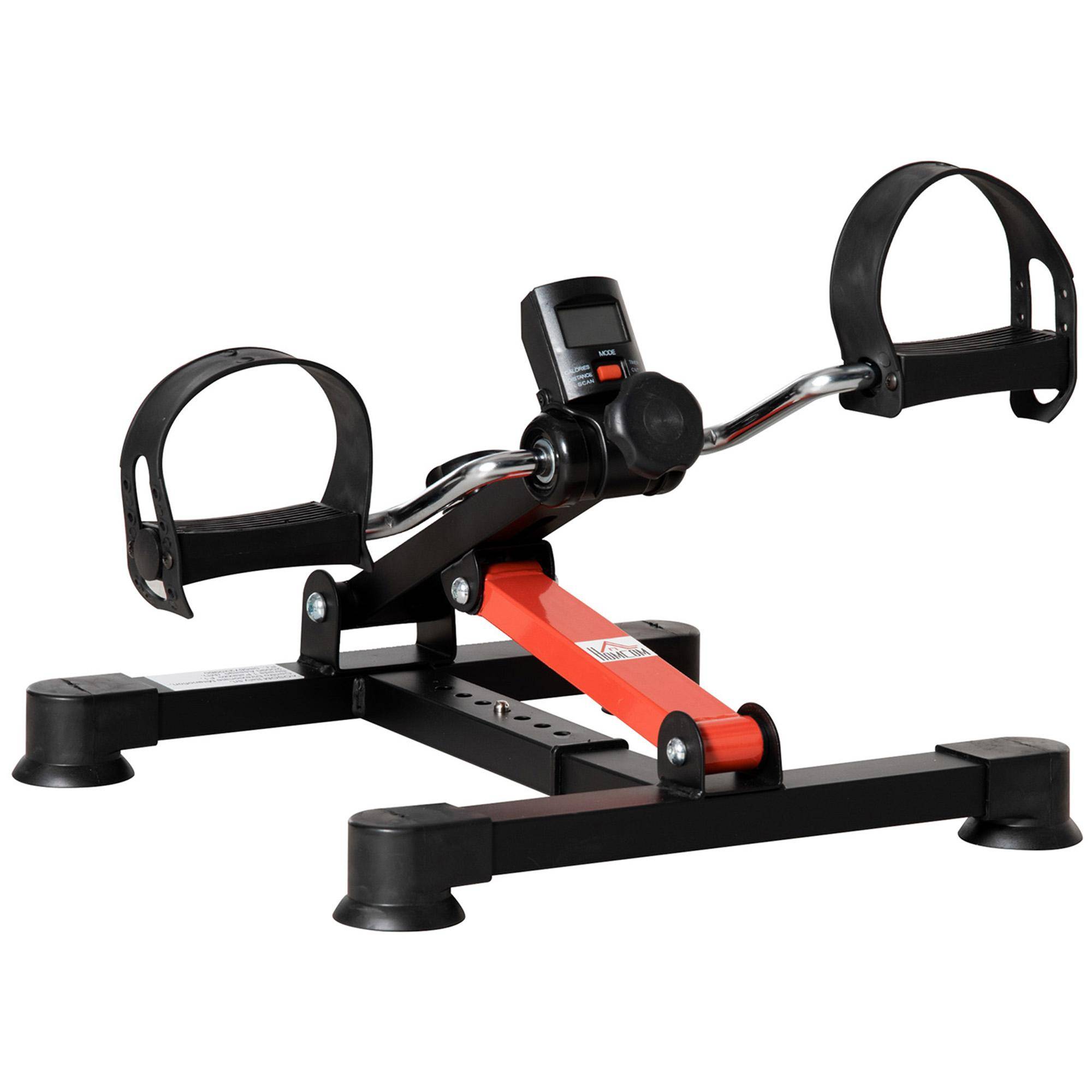 Mini Exercise Bike Pedal Exerciser Adjustable Resistance LCD Screen 33-43 x 40 x 24.5-34.5 cm Steel Black