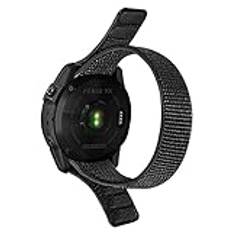 Niboow QuickFit 26 mm armband för Garmin Epix 2 Pro 51 mm, nylon ventilerande ersättningsarmband för Garmin Fenix 7X Pro Solar/Fenix 7X/6X GPS/6X Pro/6X Sapphire GPS/5X Sapphire/5X GPS – svart