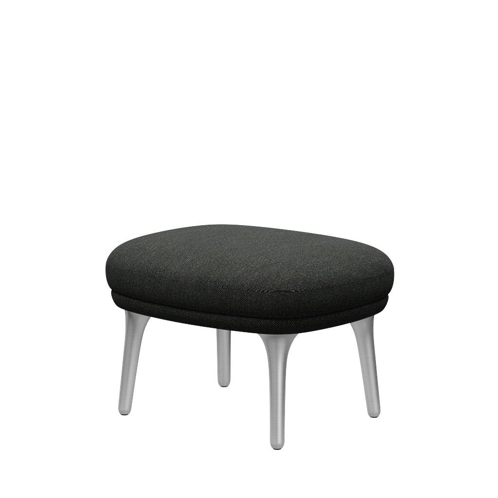 Ro Skammel m. stel i aluminium fra Fritz Hansen Hallingdal - 368 Black/Grey - Jacobsen Plus