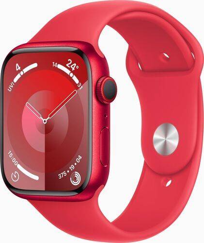 Apple Watch Series 9 Aluminium 45 mm (2023) | GPS + Cellular | röd | Sportband röd M/L
