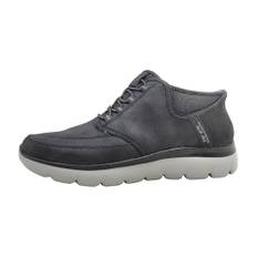 Skechers Herren Freihändige Slip-Ins Summits Sneaker, Schwarzer Wildleder-Holzkohle-Rand, 44 EU