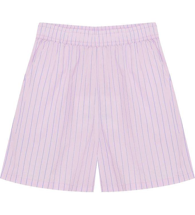 Creamie Shorts - Poplin - Rose Pink m. Striber - Creamie - 5 år (110) - Shorts