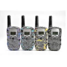 Kids Walkie Talkies 4 Pack, 3 Miles lang rækkevidde med baggrundsbelyste LCD-lygter