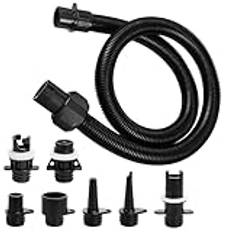 8 stycken uppblåsbar Outdoormaster Sup Pump Adapter Adapter Sup Båt Pump och Luftrörssats, Elektrisk Sup Luftpump Tillbehör Reservdelar för Gummibåt, Paddle Board, Board