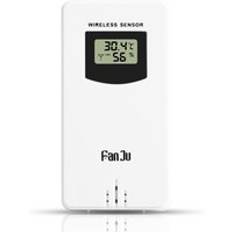 Fanju väderstation digital väckarklocka inomhus utomhustermometer hygrometer barometer usb laddare trådlös sensor - Vit