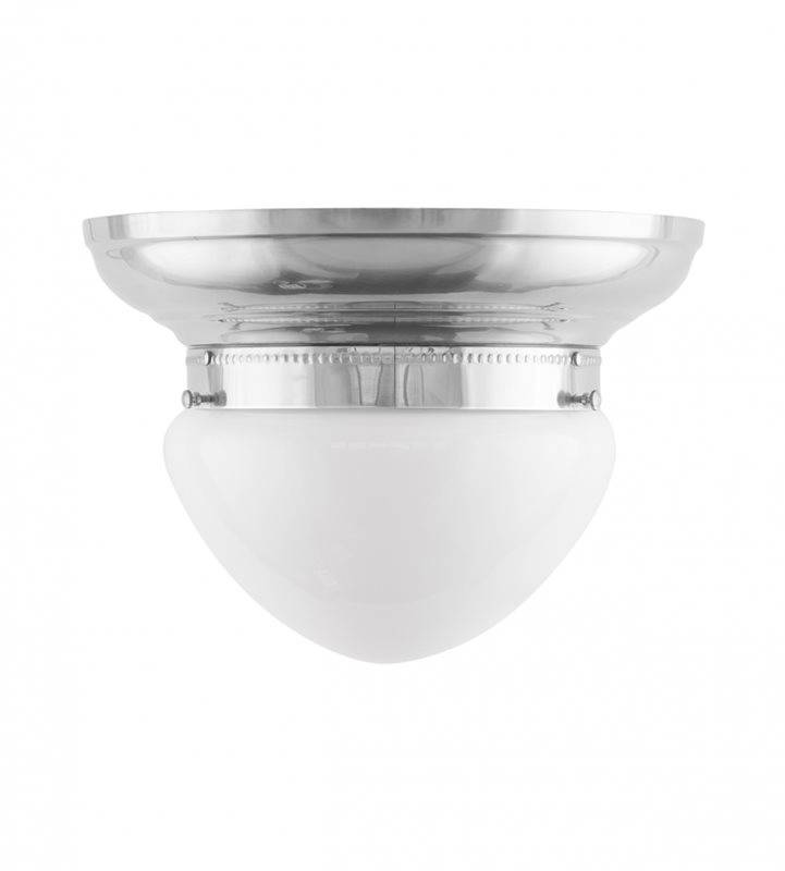 Karlskrona Lampfabrik Fröding Plafond 200 Förnicklad/Opalglas