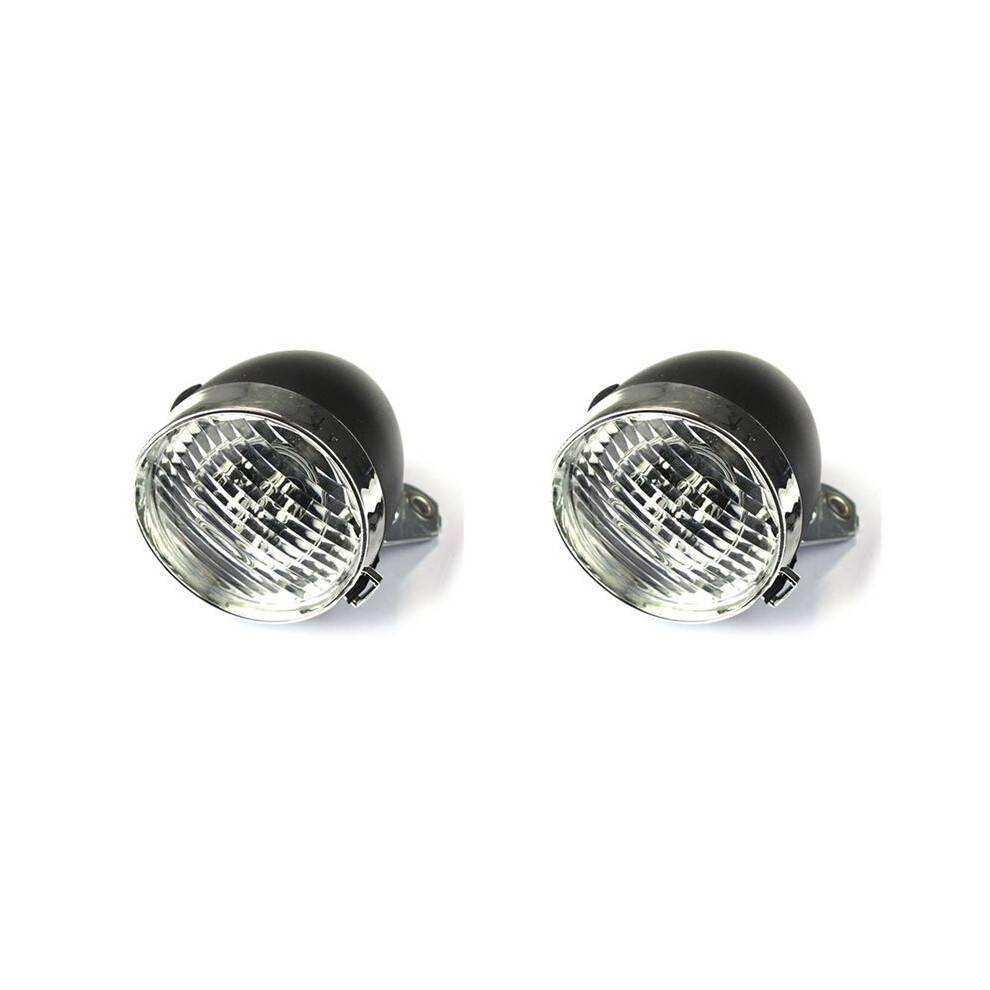 2X Retro Bicycle Bike Accessory Front Light Bracket Vintage 3LED Headlight (Black)
