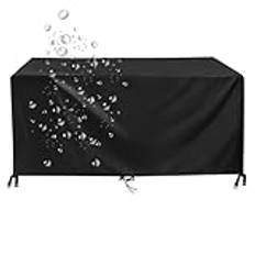 Utomhusbordskåpa 260x230x80cm/LxWxH Uteplats Trädgårdsmöbelöverdrag 420d Oxford Anti-UV Vattentät Trädgårdsmöbelöverdrag / Utomhus Möbelöverdrag Med Dragsko - Svart