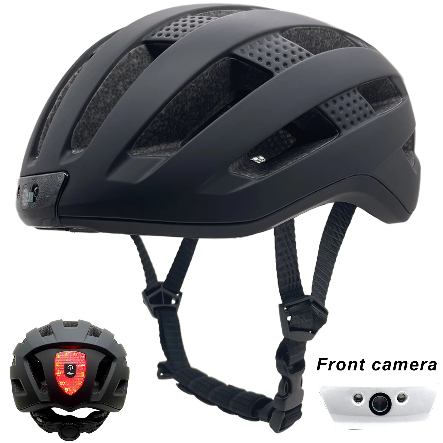 1080p Camera Bike Helmet - Matte Black