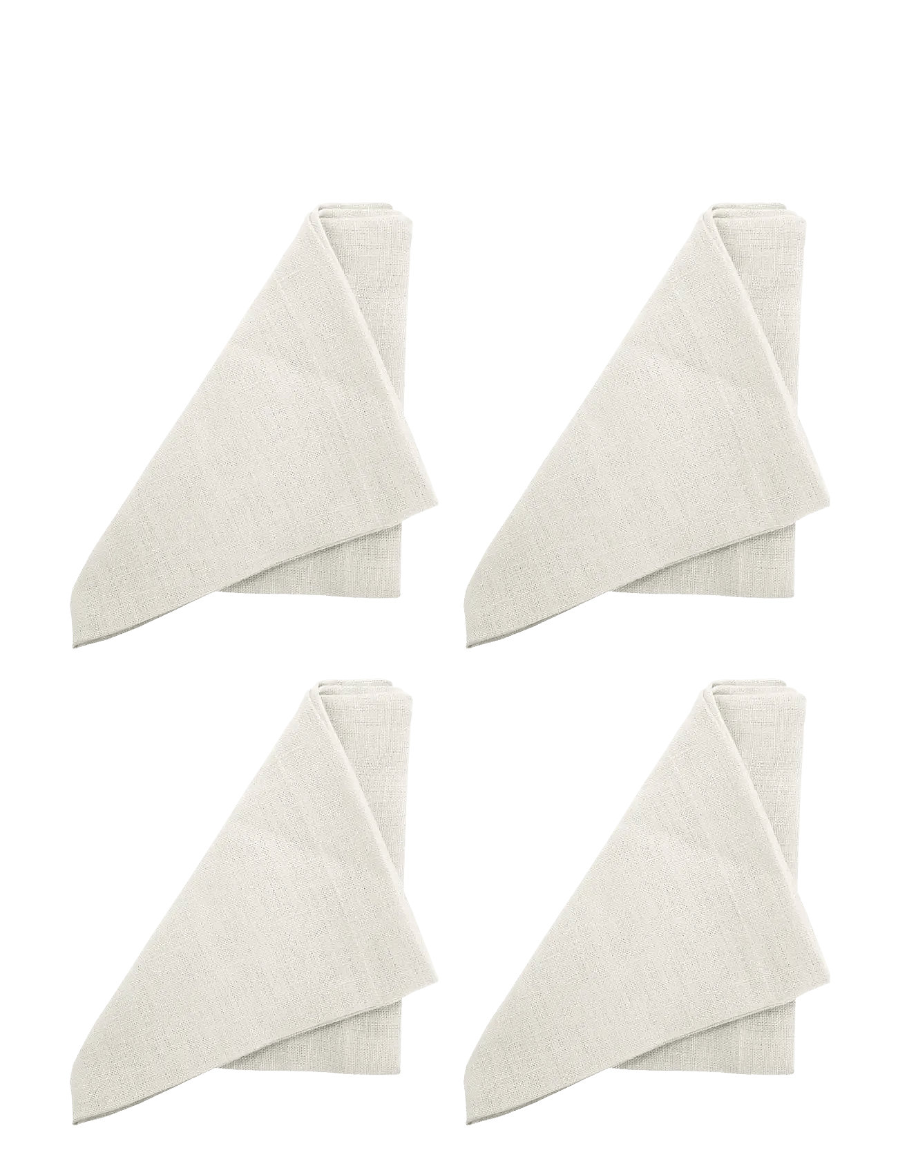 Au Maison Serviet-Hør Basic-Vasket (Sæt Med 4) - White - 42X42 cm