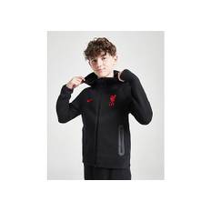 Nike Liverpool FC Tech Fleece Full Zip Hoodie Junior, Black/Black/Black/Gym Red - 13-15Y