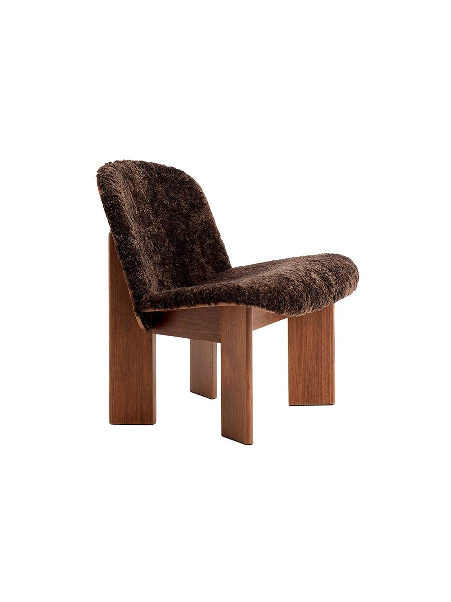 Chisel Lounge Chair m/polstring fra Hay Lakeret valnød - Sheepskin Espresso - Jacobsen Plus