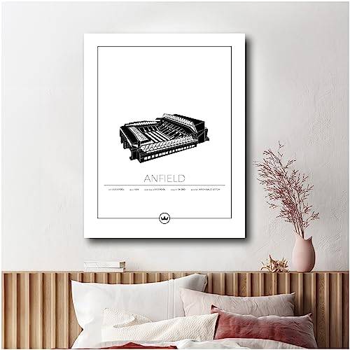 Sverigemotiv Allsvenskan Fotbollsstadion Fotbollsaffisch - Fotbollspresenter för pojkar flickor män - Bästa fotbollslagen - Nordisk Design (Liverpool – Anfield, 40x50 cm)