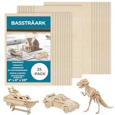 Winter Shore Obearbetade Lindträskivor (25-Pack) - Perfekta för Skärbrädor och DIY Cricut Lasergravyr Blanks - Hantverksmaterial för Obearbetad Pyrografi - Minisågade Träskivor för Målning
