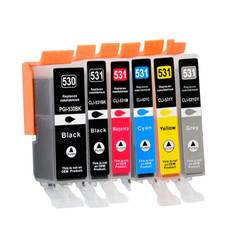 Pakke sæt Canon PGI-530 / CLI-531 PGBK-BK-C-M-Y-GY - alternativ 90 ml