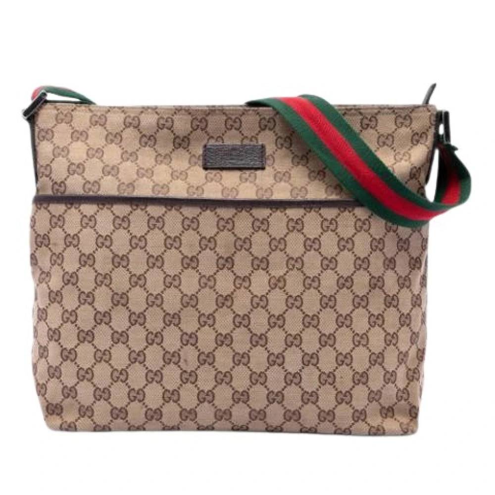 Gucci Vintage Pre-owned Canvas Crossbody Bag - Vintage - Dame - Beige - ONE SIZE - Uld