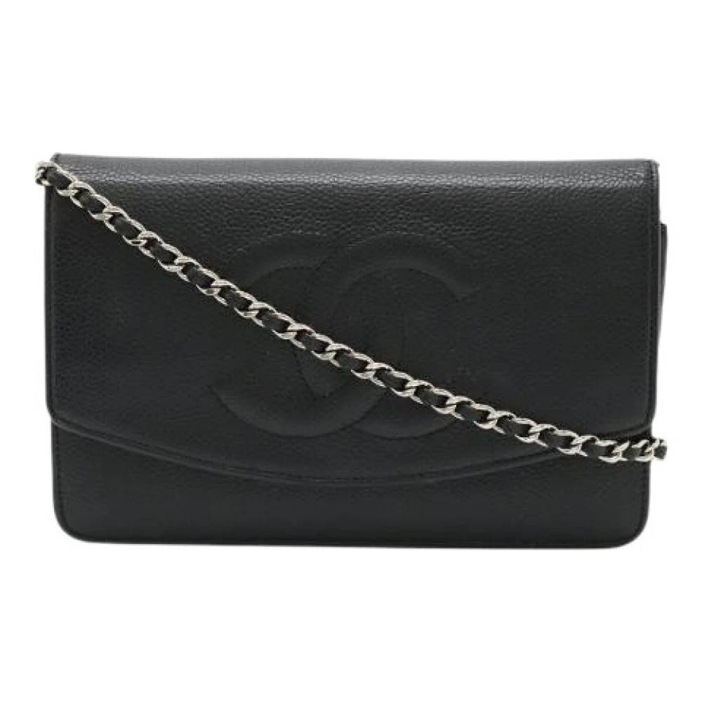 Chanel Vintage Pre-owned Caviar Chain Wallet Crossbody Bag - Vintage - Dame - Sort - ONE SIZE - Læder