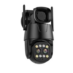 WiFi/4G IP-kamera Dubbel lins 2MP+2MP PTZ Säkerhetskamera 2.8mm-8mm 10X zoom Utomhus AI Människospårning Färga Nattsyn Ö