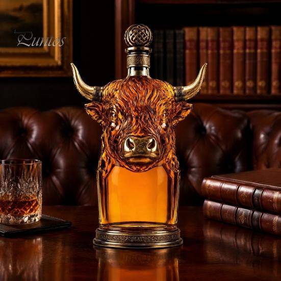 Dekorativ Spritdispenser Koansikte Whiskeykaraff, Borosilikatglas Highland-dispenser, Transparent Behållare 350 ml Kapacitet Spritdrycker
