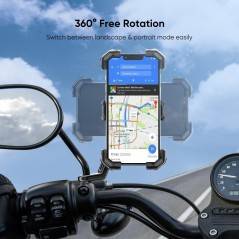 JOYROOM JR-ZS288 Motorcykel Mobiltelefonholder – Justerbar & 360° Roterbar (Sort).
