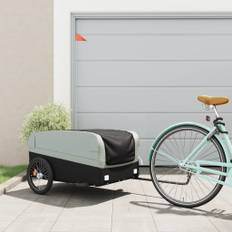 vidaXL cykelanhænger 45 kg jern sort og grå