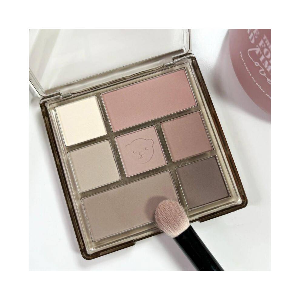 (Matches the image) New Seven-Color Full Matte Low-Saturation Earth Eyeshadow Palette, Multi-Functional All Face Use, Natural Nude 9 Colors