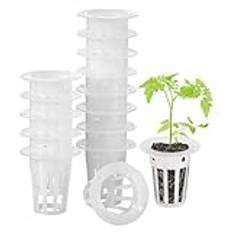 20 stycken vattenkultur planteringskorgar, plasthydroponiska växtkrukor, hydroponiska korgar av plast, lämpliga, nät plast hydroponik nätkruka plant nät kopp krukor för hydroponik trädgårdstillbehör