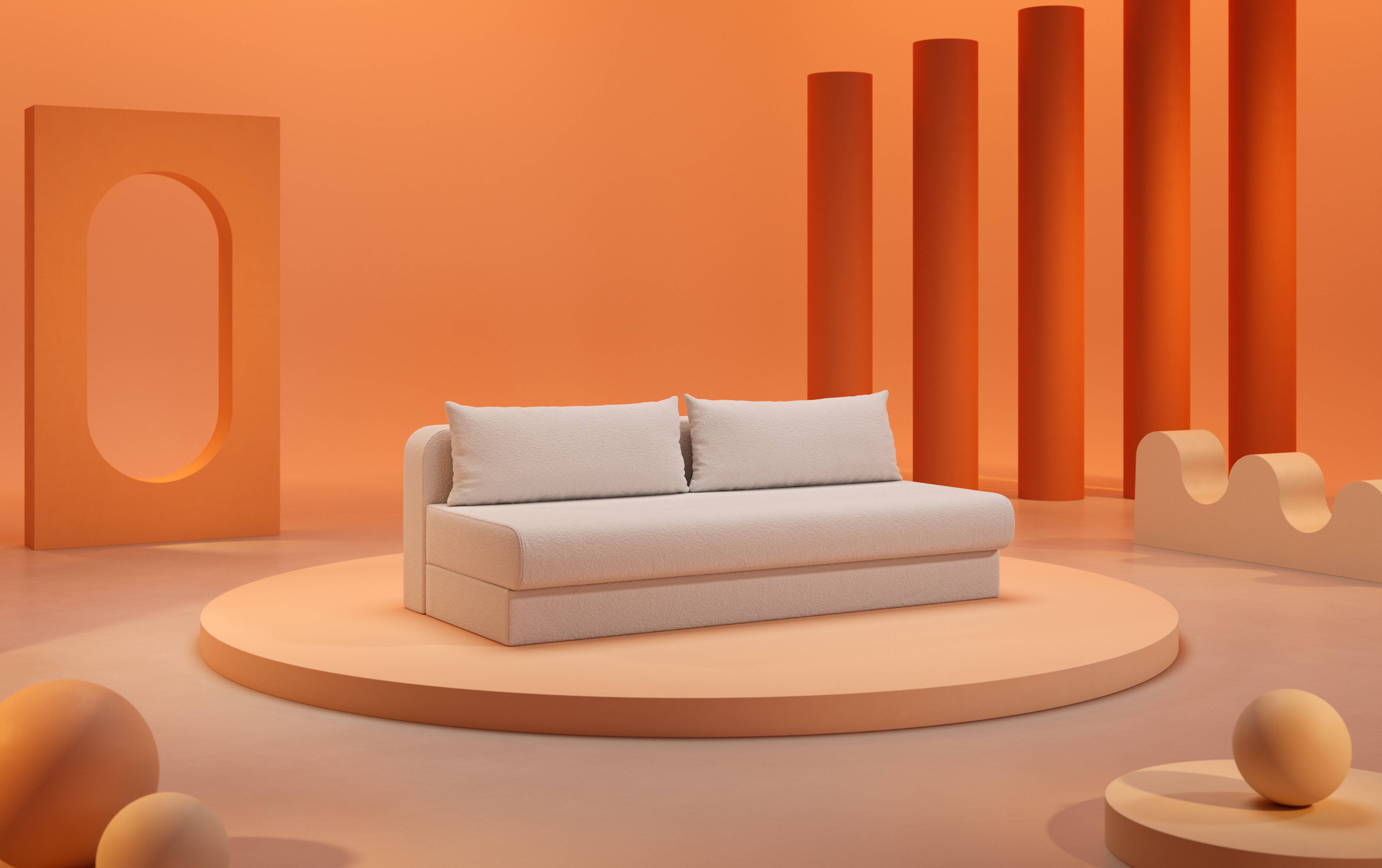 Bedre Nætter Mome Boucletta  Sovesofa 140x200 cm.