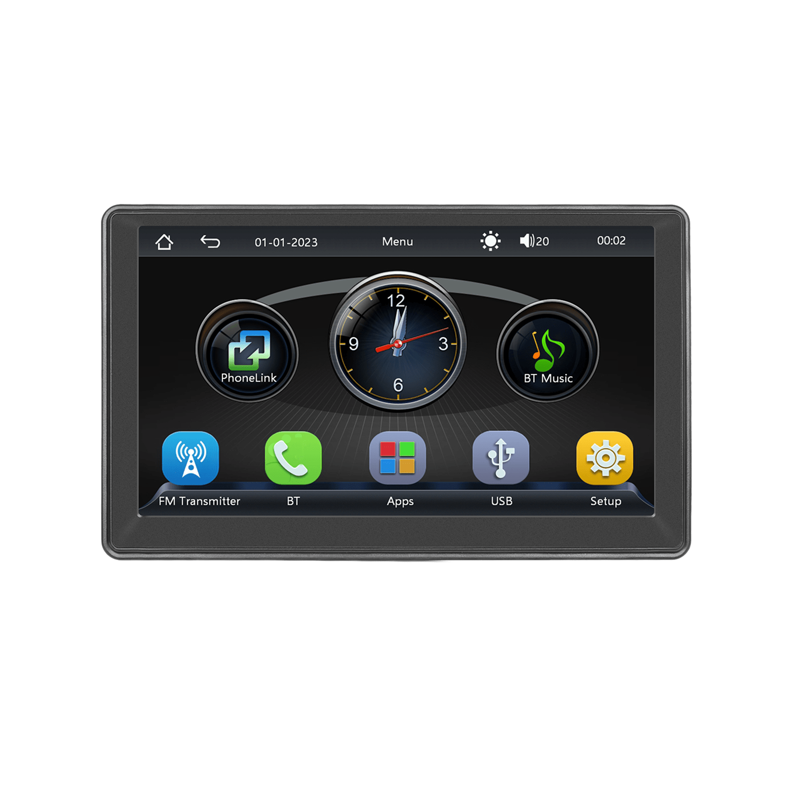 Podofo 7-inch Double Din Car Stereo With Backup Camera, Wireless 5.0 Screen Car Radio Mp5 Player Support , Fm/type-c/usb/aux/swc Car Audio Receiver, Without Battery