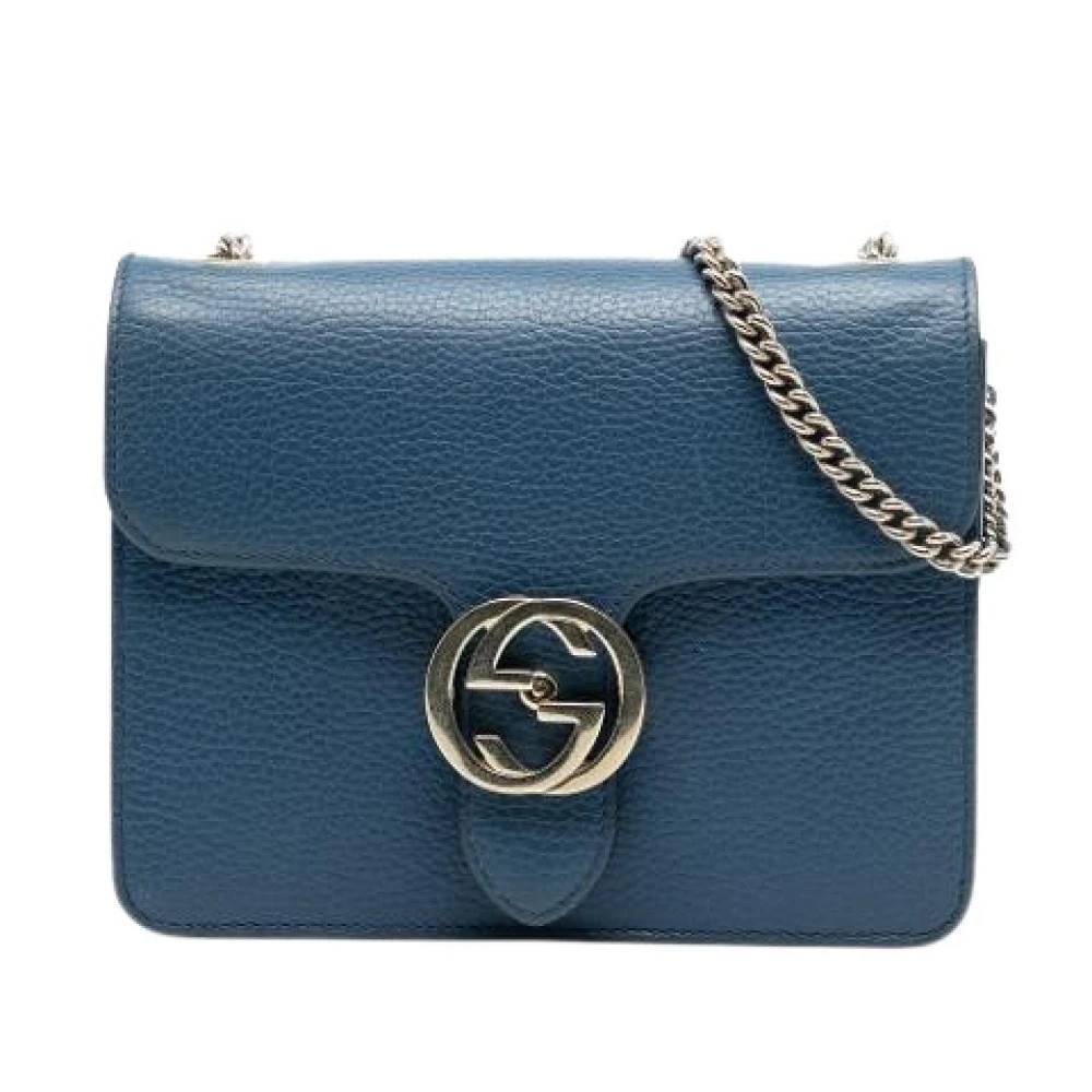 Gucci Vintage Pre-owned Vintage Crossbody Bag - Vintage - Dame - Blå - ONE SIZE - Uld