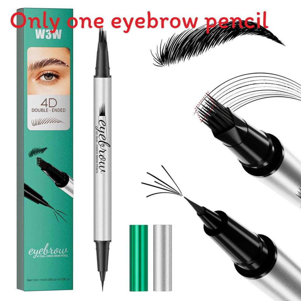 (Black)W3w Refillable Doublesided Eyebrow Pencil With Smudgeproof Ink For Use Makeup
