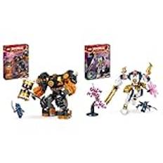 LEGO NINJAGO Coles Erdmech, Actionfiguren-Spielzeug mit veränderbarem Mech & NINJAGO Soras Technikmech, Actionfiguren-Spielzeug für Kinder, Ninja-Set