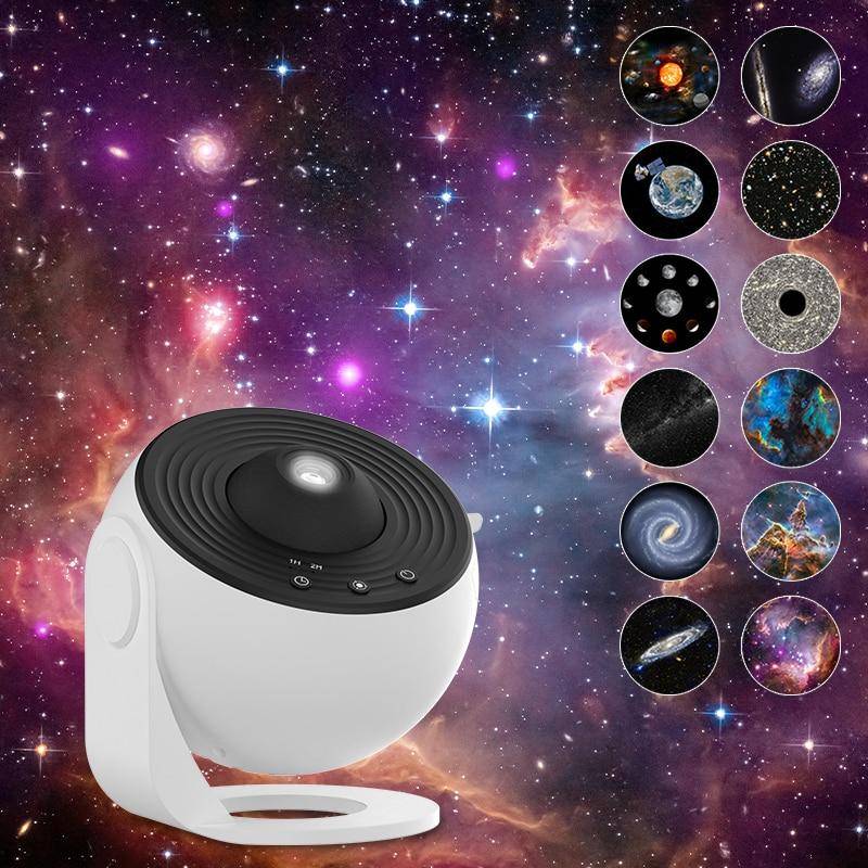Nattljus Galaxy Projektor Stjärnhimmel Projektor 360° Rotera Planetarium Lampa För Barn Sovrum Present Bröllop Deco vit