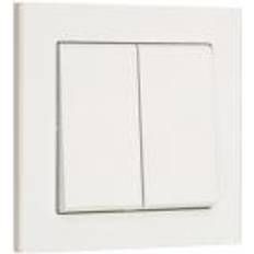 Optima Euro Afbryder dobbelt korrespondance hvid, 84x84mm