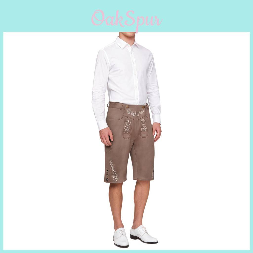 Ölbyxor Cosplay-kostym För Münchens Oktoberfest Med Konstläder Tyg För Streetwear-fans cm beige