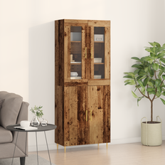 Highboard gammelt træ 69.5x34x180 cm ingeniørtræ