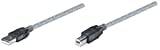 Manhattan Hi-Speed USB 2.0 repeterkabel, aktiv anslutningskabel (A-kontakt/B-kontakt 11 m) USB 2.0, Silver/svart