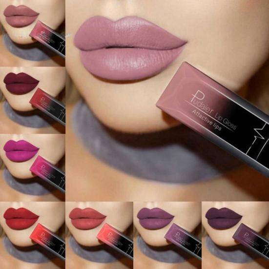 Långvarig flytande läppstift Matt Fuktgivande Advanced Lip Gloss Lip Glaze Glitter Matt Finish Läpp Makeup Läppstift Kvinnor Sexig Skönhet Kosmetik