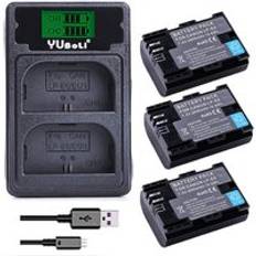 4 x 2650 mah li-ion batteri lp -e6 lp-e6n lpe 6 lp e6 e6n batterier för canon lp -e6 eos 5ds 5d mark ii mark iii 6d 7d 60d 60da 70d - Laddare och 3 batterier
