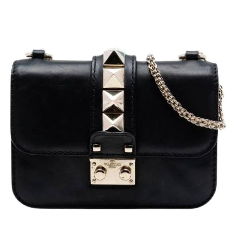 Valentino Vintage Pre-owned Rockstud Glam Lock Crossbody Taske - Vintage - Dame - Sort - ONE SIZE - Uld