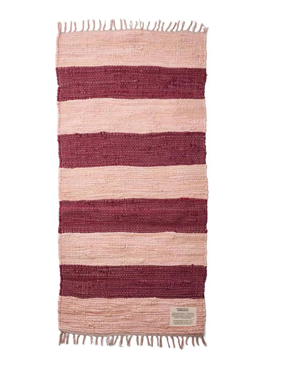 Chindi tæppe, 60x120 cm fra Bongusta Wine & Peach - Jacobsen Plus