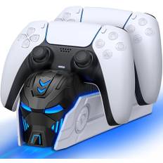 PS5 Controller Ladestation, PS5 Zubehör mit Cooles Aussehen für DualSense PS5 Controller, Ladestation für Playstation 5/Edge Controller