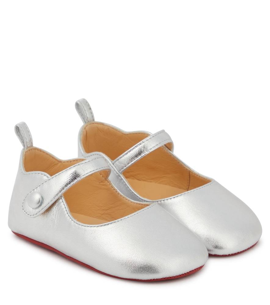Christian Louboutin Kids Bebé - bailarinas Love Chick de piel metalizadas - plateado - EU 18
