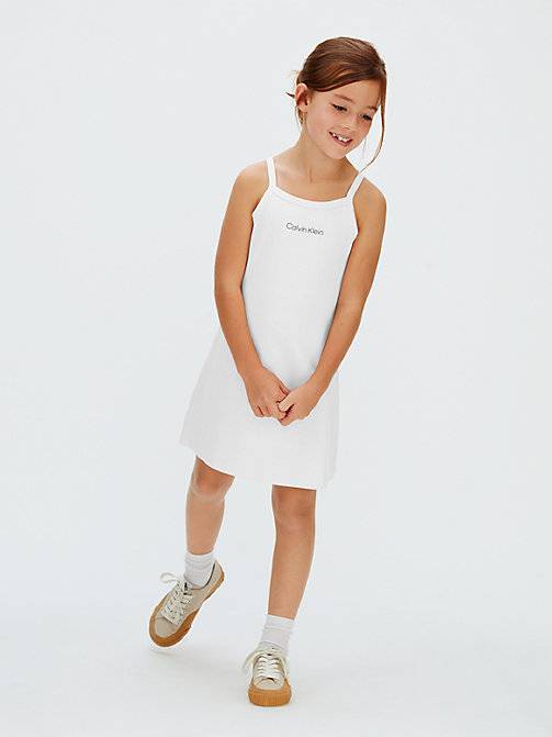 Punto Milano Strap Dress - White - 16 years (170 cm)