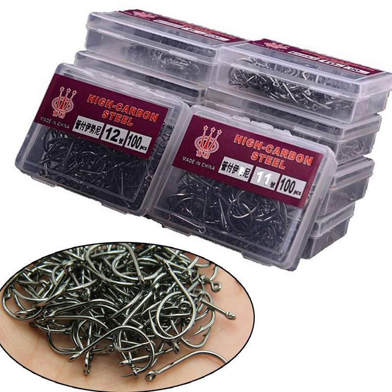 High Carbon Steel Fishing Hooks Circle Freshwater Fishhook Strong Carp Tackle Quality Fishermen Gear 1 Box