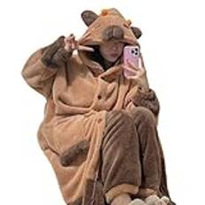 Capybara Onesie Pyjamas - Capybara Onesie Bekväm Cosplay-overall, nattkläder för och vuxna | och djurpyjamas för att sova Capybara vuxenkostym, pyjamas A